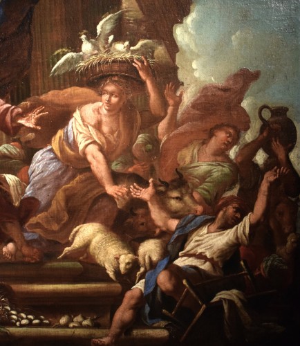 Louis XIII - Jésus chasse les marchands du temple - Francesco Solimena (1657-1747) atelier